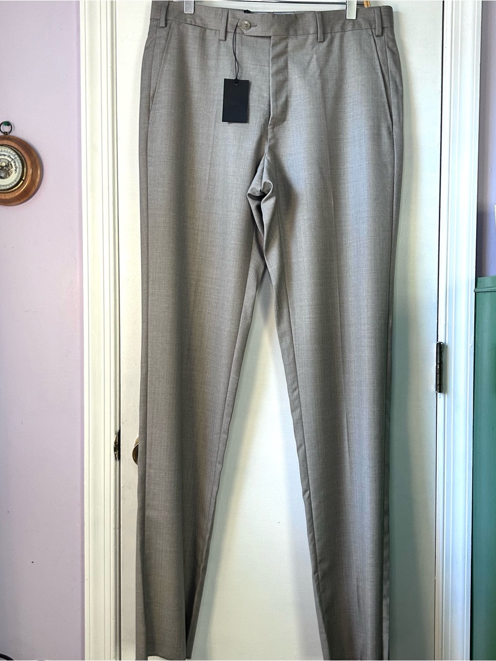 New Ledbury Herringbone Camel Dress Pants Men’s 34 Reda Made in Italy